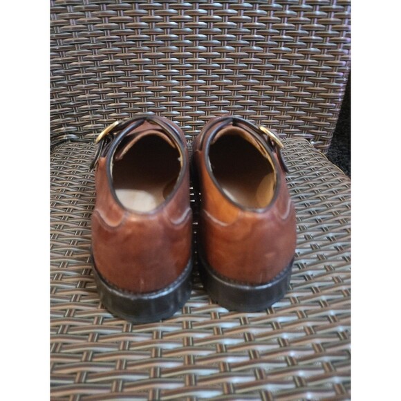 Allen Edmonds Cornell Monk Strap Dress Shoes Mens 9 EEE Cognac Brown Made In USA - Picture 4 of 11